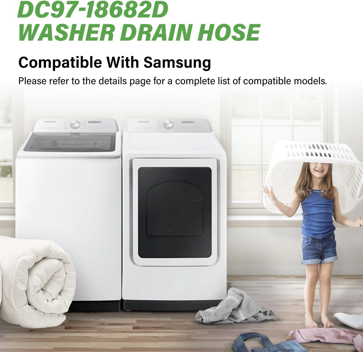 Mivonte Samsung Washer Drain Hose DC97-18682D | Replacement Drain Hose for Compatible Samsung Top Load Washers