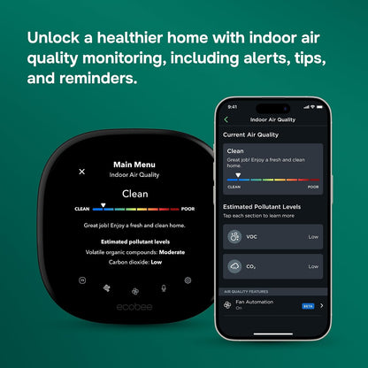 ecobee Smart Thermostat Premium - WiFi, Siri & Alexa Built-In, Smart Sensor