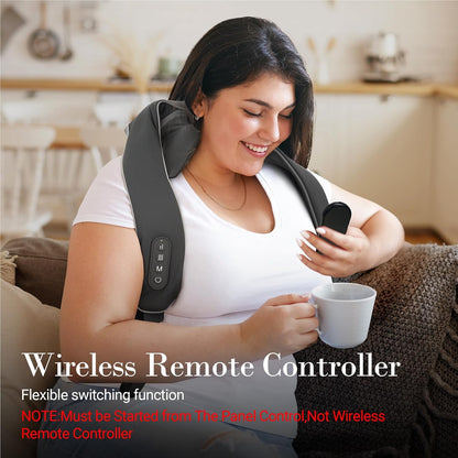 CuPiLo Cordless Neck Massager with Heat & Remote Control, 6D Kneading Shiatsu Massage, 5-Zone Heating, Rechargeable, 2026 Upgraded