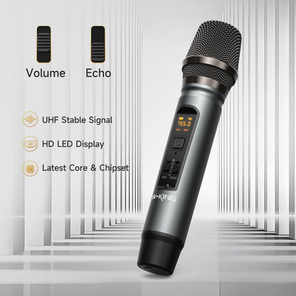 W-KING Portable Bluetooth Speaker with Wireless Microphone, Loud Karaoke 120W Peak 70W RMS Waterproof Outdoor Bluetooth Speakers, 110dB Bass Up, 42H/BT5.4/DSP/RGB, Stereo Pairing for Camping/Beach