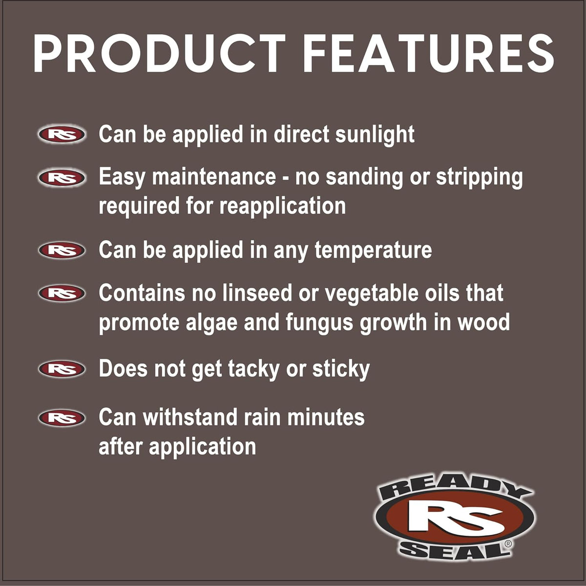 Ready Seal Exterior Wood Stain & Sealer, Natural Cedar, 5 Gallon 5 Gallon semi-transparent "Goof Proof" oil-based stain & sealer for decks, fences, siding & pergolas; no primer, no streaks.