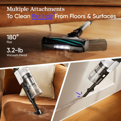 Levoit Cordless Vacuum Cleaner, Anti-Tangle for Pet Hair, Up to 50 Minutes Powerful Suction, Lightweight, Rechargeable, Versatile for Carpets & Hard Floors, 180° Lay-Flat Design, LVAC-200