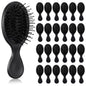 Meanplan 100 Pack Mini Hair Brushes Bulk Air Cushion Detangling Hairbrushes with Soft Bristles Travel Size Black Hair Brush for Wet Dry Hotel Amenities Charity Gym Salon Gifts Guest Supplies