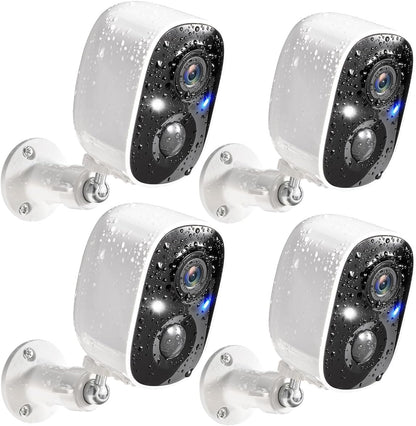 GMK CG6 4-Pack Wireless Outdoor Security Camera System, 2K 3MP Video, Color Night Vision, AI Motion Detection, 2-Way Audio, IP65 Weatherproof, 2.4GHz Wi-Fi