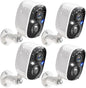 GMK CG6 4-Pack Wireless Outdoor Security Camera System, 2K 3MP Video, Color Night Vision, AI Motion Detection, 2-Way Audio, IP65 Weatherproof, 2.4GHz Wi-Fi