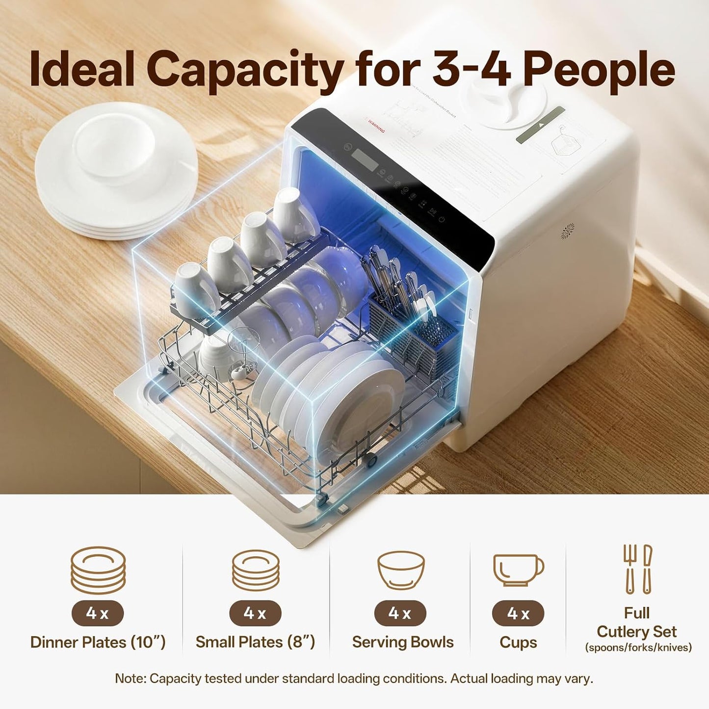 NOVETE Portable Countertop Dishwashers for Small Apartments