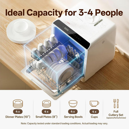 NOVETE Portable Countertop Dishwashers for Small Apartments