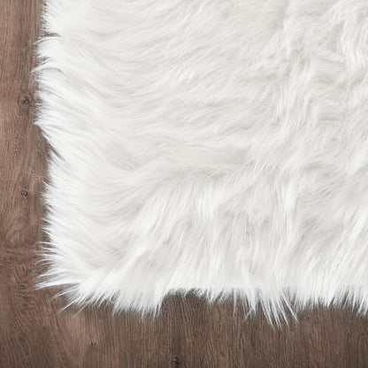 Latepis 10x14 Area Rugs White Faux Fur Washable Super Large Rug for Living Room Fluffy Shag Bedroom Rug Sheepskin Rugs for Sofa Office Entertainment Room, Rectangle