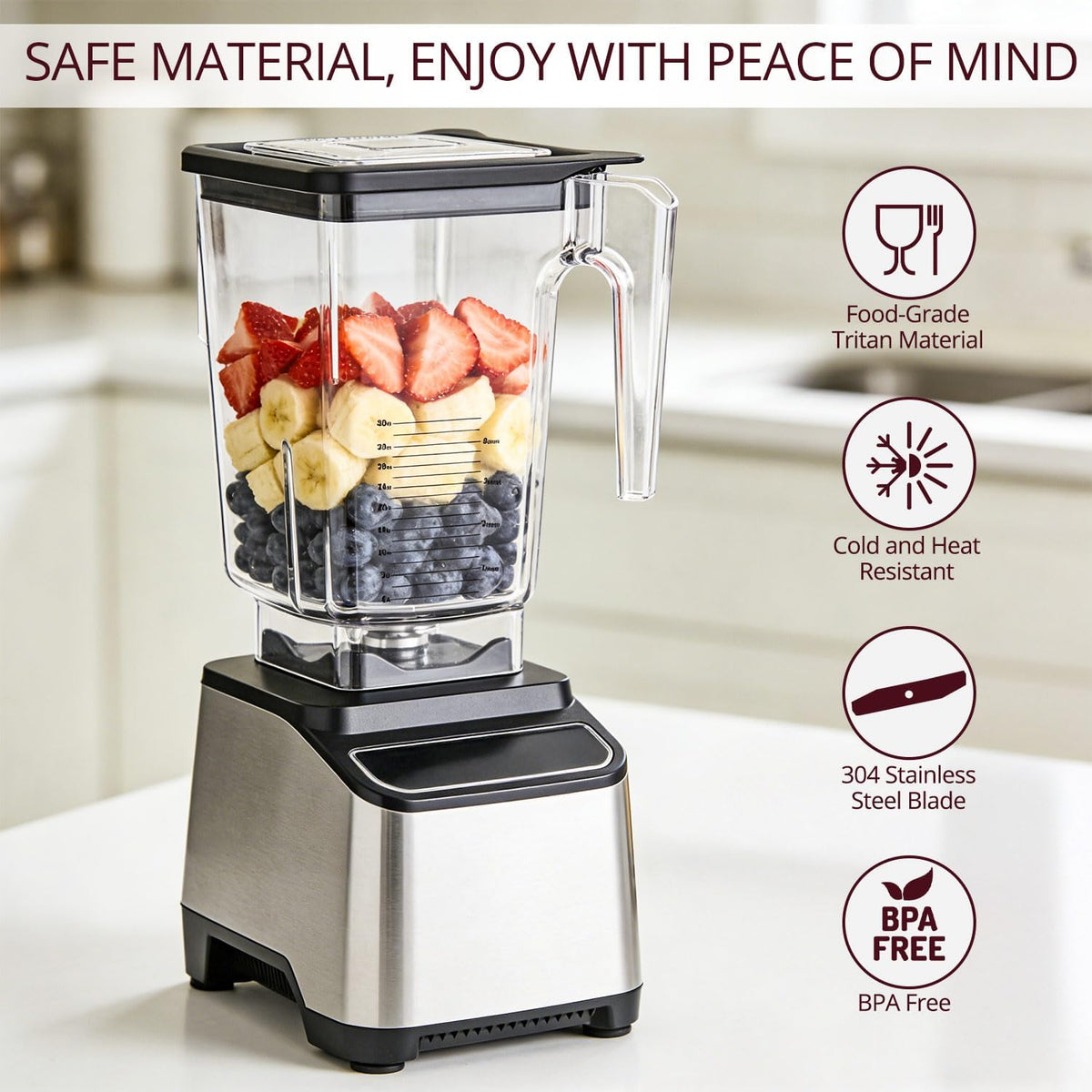 72 oz Replacement Pitcher Cup, Compatible with Blendtec Wildside+ Classic/Designer/Professional/Commercial Series, 5-Year Warranty