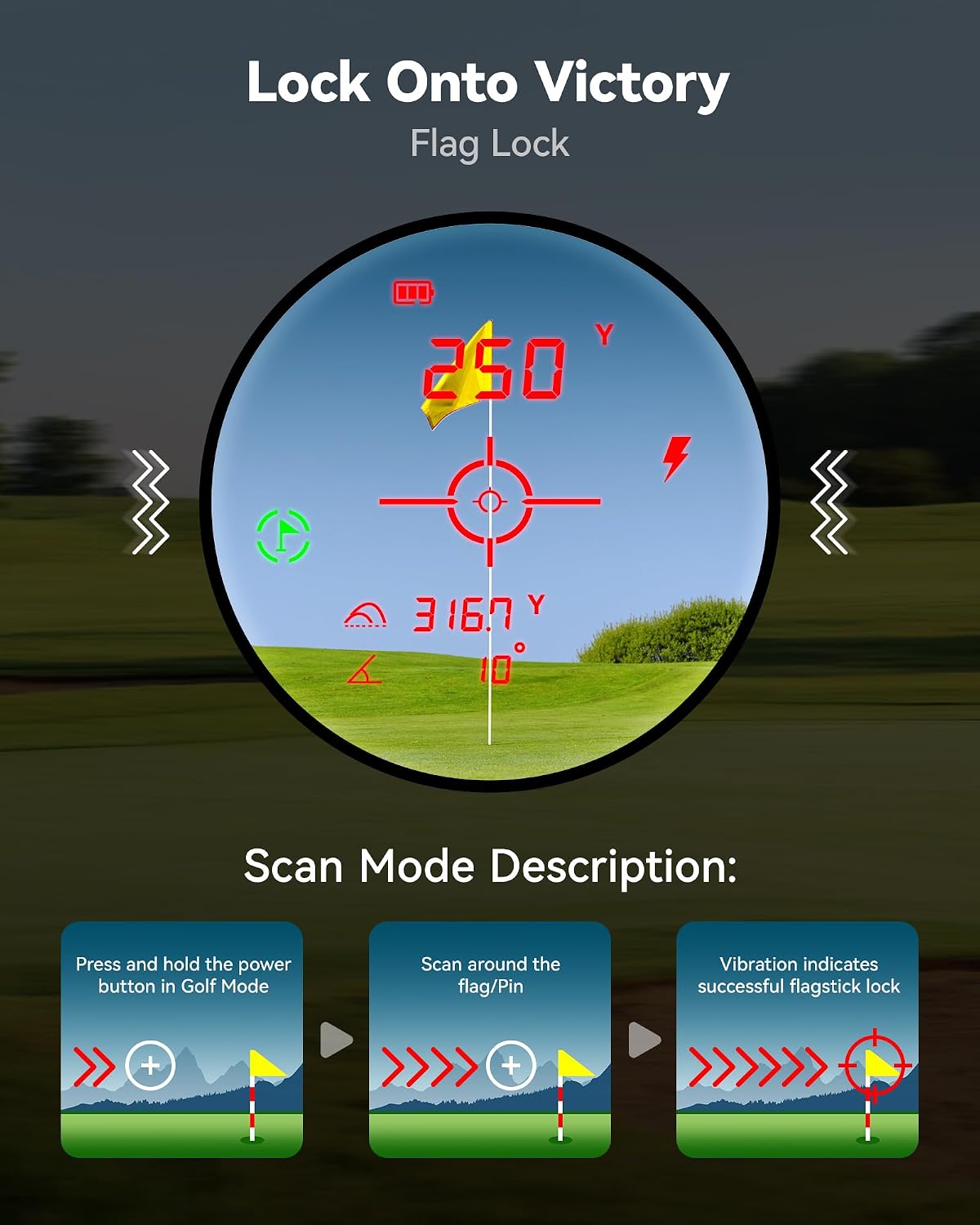 Telémetro de golf REDTIGER OLED con pendiente, 1200 yardas, magnético con aumento de 7x, vibración de bloqueo de bandera, recargable, resistente al agua IP54, batería para 36 hoyos, conmutable metros/yardas