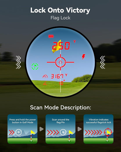 Telémetro de golf REDTIGER OLED con pendiente, 1200 yardas, magnético con aumento de 7x, vibración de bloqueo de bandera, recargable, resistente al agua IP54, batería para 36 hoyos, conmutable metros/yardas