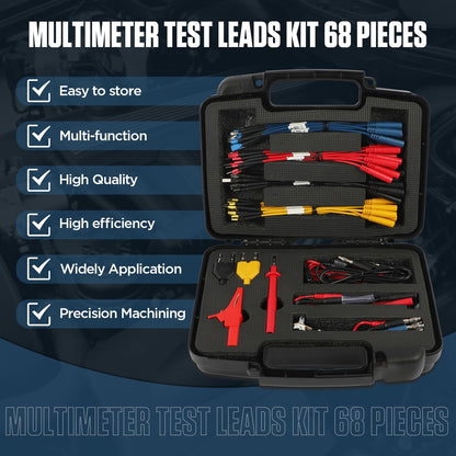 68 Pcs Automotive Circuit Test Lead Kit,Multimeter Test Leads Set,Electrical Breakout Leads Automotive Kit with 48 Pcs Terminals,Alligator Clip,Acicular Probe