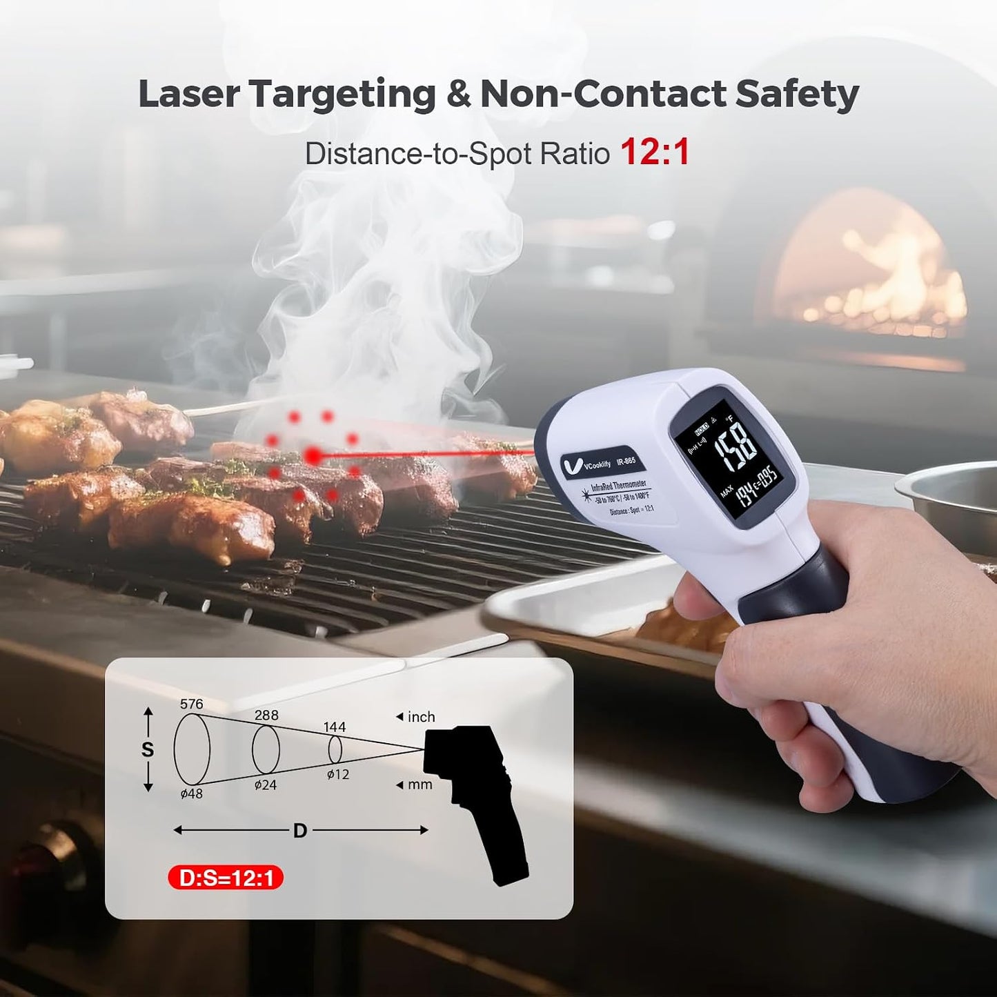 VCooklify Infrared Thermometer Gun -58°F to 1400°F