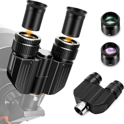 Astromania Stereo Binoviewer for 1.25" Telescope Eyepieces, Binocular Viewer with Two 32mm Plossl Eyepieces, 1.85x & 3x Correctors, Multi-Coated BAK-4 Prisms