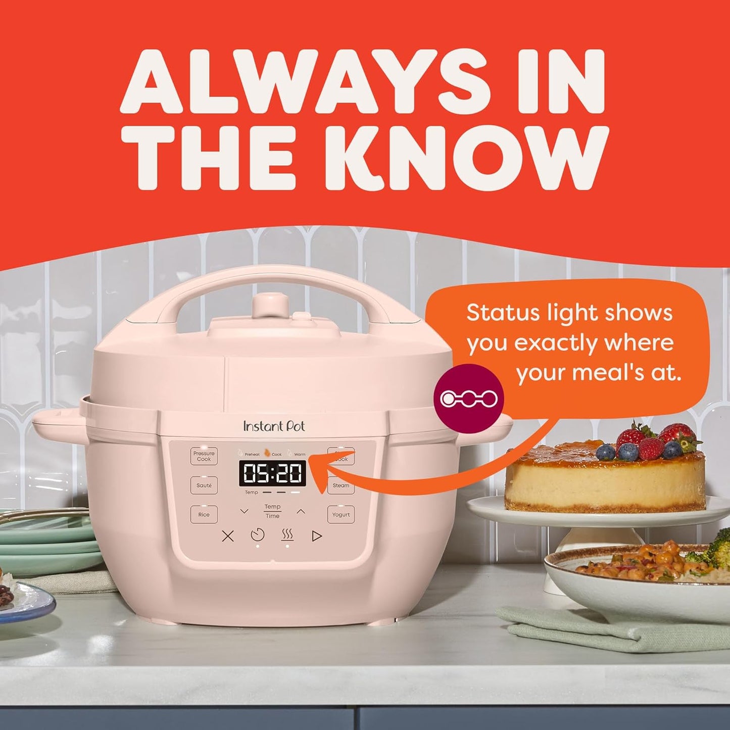 Instant Pot Rio Mini 4 Qt 7-in-1 Electric Pressure Cooker, Rosewater Pink multicooker, 4 quart, slow cook, rice, steam, sauté, yogurt, keep warm, family meals