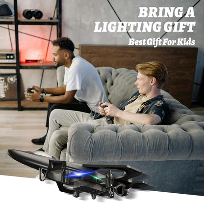 4DRC 4D-V50 Remote Control Airplane for Kids & Adults, 360° Stunt RC Fighter Aircraft with Headless Mode, Altitude Hold, 3-Speed Modes, LED Lights & Hand-Throw Takeoff, Black