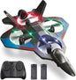 4DRC 4D-V50 Remote Control Airplane for Kids & Adults, 360° Stunt RC Fighter Aircraft with Headless Mode, Altitude Hold, 3-Speed Modes, LED Lights & Hand-Throw Takeoff, Black