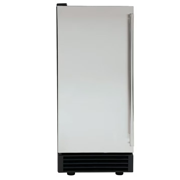 Maxx Ice 60 lb Freestanding Icemaker, Stainless Steel & Black Clear Ice Maker with 25 lb Storage Bin, Front-Breathing Built-In or Freestanding Design, Self-Cleaning