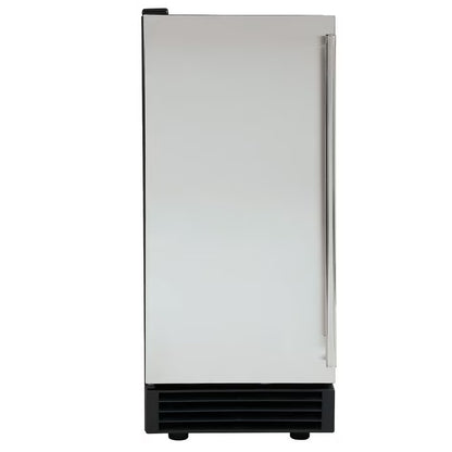 Maxx Ice 60 lb Freestanding Icemaker, Stainless Steel & Black Clear Ice Maker with 25 lb Storage Bin, Front-Breathing Built-In or Freestanding Design, Self-Cleaning