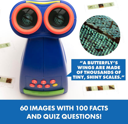 Educational Insights GeoSafari Talking Microscope for Kids, Interactive Science Toy with 100+ Facts & Quizzes, 60 Images on 20 Slides, Bindi Irwin Voice, STEM Learning Toy