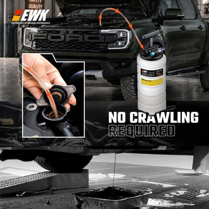 EWK 15L Pneumatic/Manual Oil Extractor Pump, EB0244 Fluid Evacuator for Engine Oil, ATF, Coolant & Power Steering Fluid, 40–170 PSI