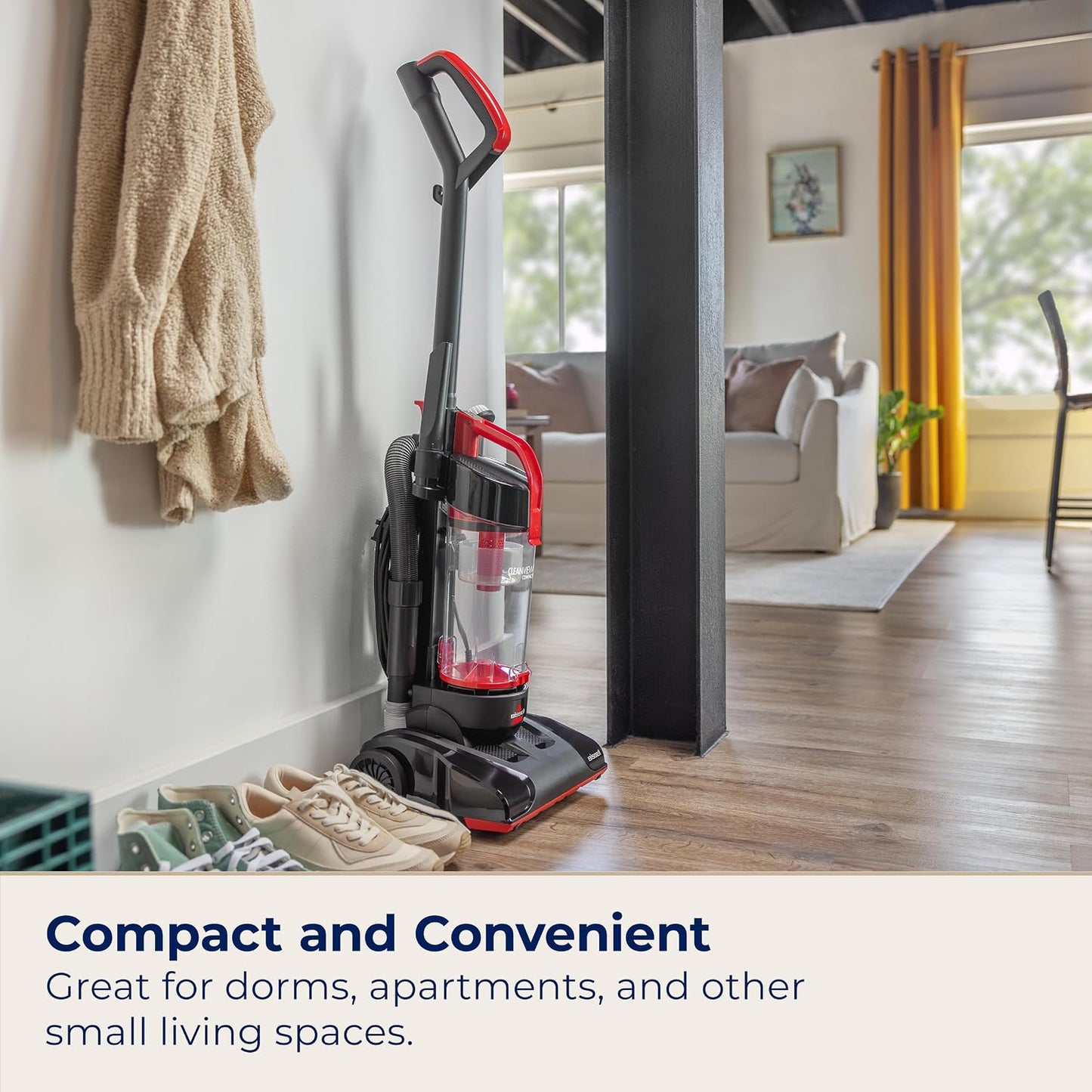 Bissell CleanView Compact, Powerful Suction & Extension Wand, 3508 Lightweight for apartments & dorms; scatter-free technology; removable extension wand; compact design