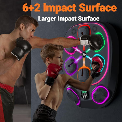 OurStarry Smart Music Boxing Machine for Adults and Kids, Wall Mounted Punching Trainer with Boxing Gloves, LED Electronic Target, 9 Modes and 9 Speeds, Home Gym Workout Equipment