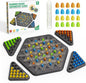 Hcusus Chain Triangle Chess Game, Strategy Board Game for Kids & Adults, 2-4 Player Triangle Rubber Band Game with 84 Pieces, 50 Rubber Bands & Storage Bag