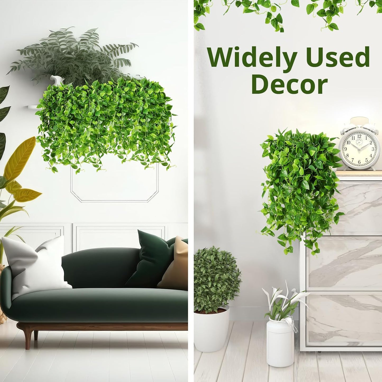 XunYee 36 Pcs Artificial Hanging Plants 3.6FT Fake Hanging Plants for Living Room, Fake Ivy Vine Plastic Faux Hanging Plants for Wall House Room Garden Wedding Garland Indoor Outdoor Decor, No Baskets