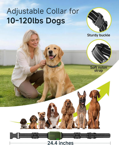 HapTop Dog Training Collar with Remote, 4500FT Range, Adjustable Training Collar for Dogs 10-120 lb, Green