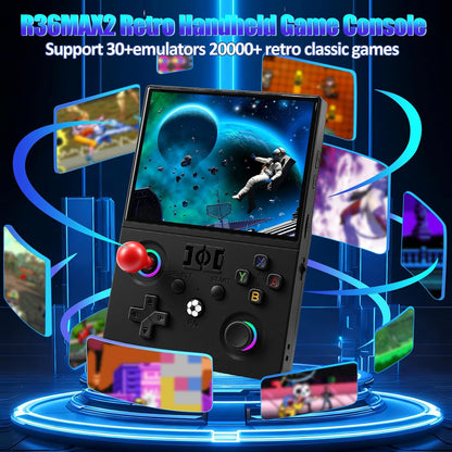MAX Ⅱ Retro Gaming Console, 4.5 Inch 4K HD IPS Screen Retro Video Game Console, Handheld Game Console Preloaded 30+ Emulator Games, Linux System, Portable Video Console for Adult