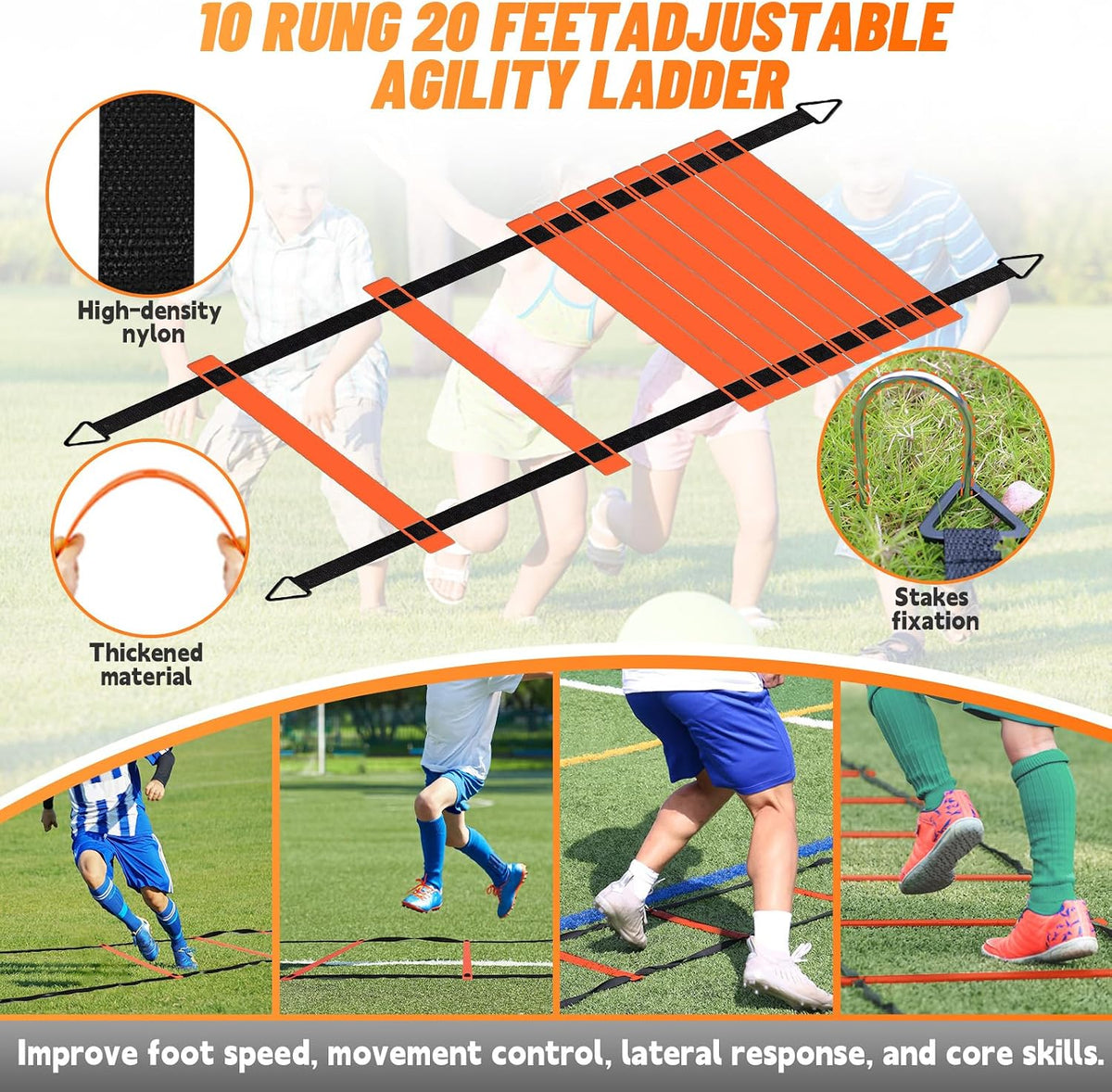 Bearwill Kids Soccer Goal Set of 2, 4 x 3 FT Portable Pop-Up Soccer Goals with Ball, Pump, Agility Ladder, Cones, Targets & Carry Bag