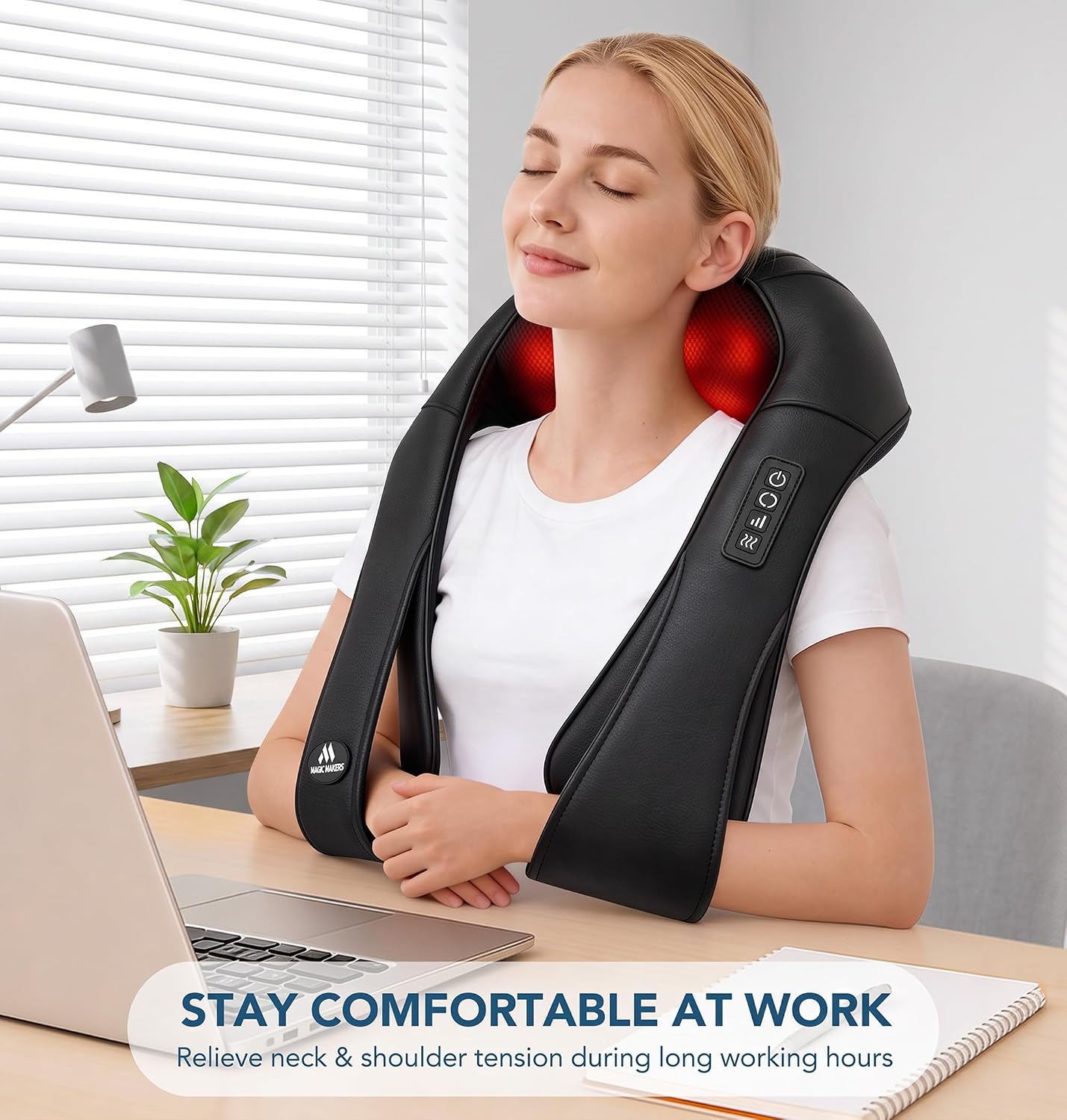 Neck Massager for Pain Relief Deep Tissue with Heat, Gifts for Women Men Shiatsu Back and Shoulder Massage, Mothers Day Gifts for Mom Wife, Christmas, Fathers Day Dad Gifts for Husband, NOT Cordless