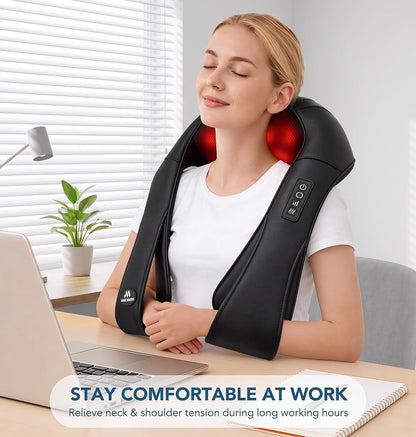 Neck Massager for Pain Relief Deep Tissue with Heat, Gifts for Women Men Shiatsu Back and Shoulder Massage, Mothers Day Gifts for Mom Wife, Christmas, Fathers Day Dad Gifts for Husband, NOT Cordless