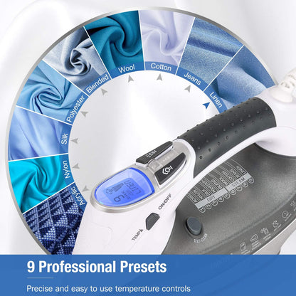 BEAUTURAL 1800 Watts Steam Iron with Digital LCD Screen, 3-Way Auto Shutoff