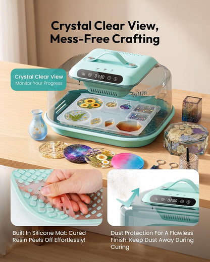 Resiners Resin Curing Machine G3 for Epoxy Resin, UV Resin, DIY Decor AirFast Pro Resin Dryer, with UV Resin Light, 2H/1Min Fast Curing, Included Silicone Mat Reversible Base, for Jewelry Making