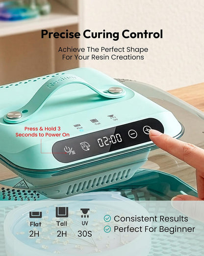Resiners Resin Curing Machine G3 for Epoxy Resin, UV Resin, DIY Decor AirFast Pro Resin Dryer, with UV Resin Light, 2H/1Min Fast Curing, Included Silicone Mat Reversible Base, for Jewelry Making