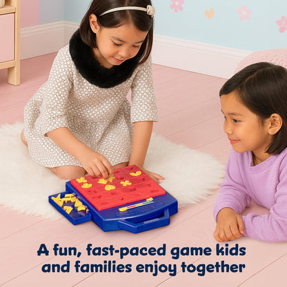 Winning Fingers Shape Toy Puzzle Game, Pop-Up Board Game with Shape Puzzles, 2-Player Matching & Concentration Game for Kids Ages 3+, Blue
