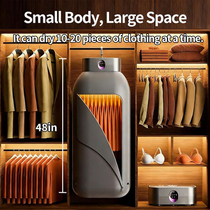 Portable Clothes Dryer, Mini Portable Dryer Machine with Remote Control and Dry Bag, 3 Modes, Time Setting, for Home, Travel, RV, Apartment, Bathroom and Small Spaces