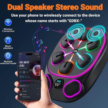 OurStarry Smart Music Boxing Machine for Adults and Kids, Wall Mounted Punching Trainer with Boxing Gloves, LED Electronic Target, 9 Modes and 9 Speeds, Home Gym Workout Equipment