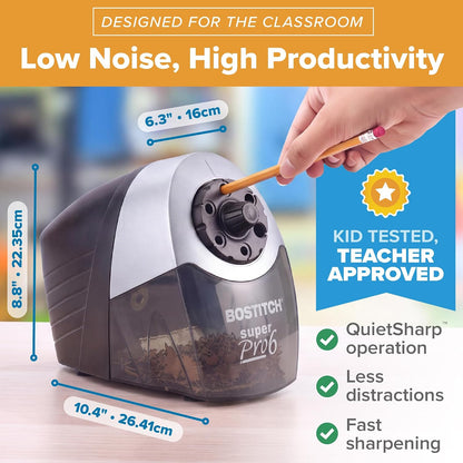 Bostitch Office Heavy Duty Electric Pencil Sharpener | QuietSharp Motor, Tip Saver Technology & Safety Switch