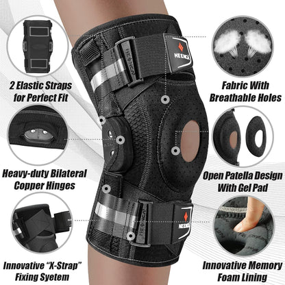 NEENCA Professional Knee Brace, Hinged Knee Support for Women & Men Relief