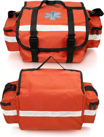 SURGICAL ONLINE First Responder EMT Backboard Spine Board Stretcher Immobilization with Head Bed and Spider Straps - Gift EMT Trauma Bag … (Orange)