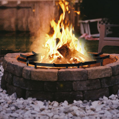 Firepit Grate Round 24 Inch Heavy Duty,Fireplace Log Grate Firewood Rack Metal Log Holder for Outdoor,Fire Pit Grate Campfire,Firewood Grates for Fireplace Rounds Indoor For Chimney Hearth