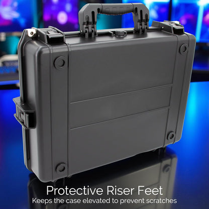 CASEMATIX Waterproof IP67 Laptop Hard Case for 15.6-17.3 inch Gaming Laptops & Accessories - Heavy Duty Hard Laptop Case with Foam Compatible with Asus Acer MSI Alienware Gaming Models & More