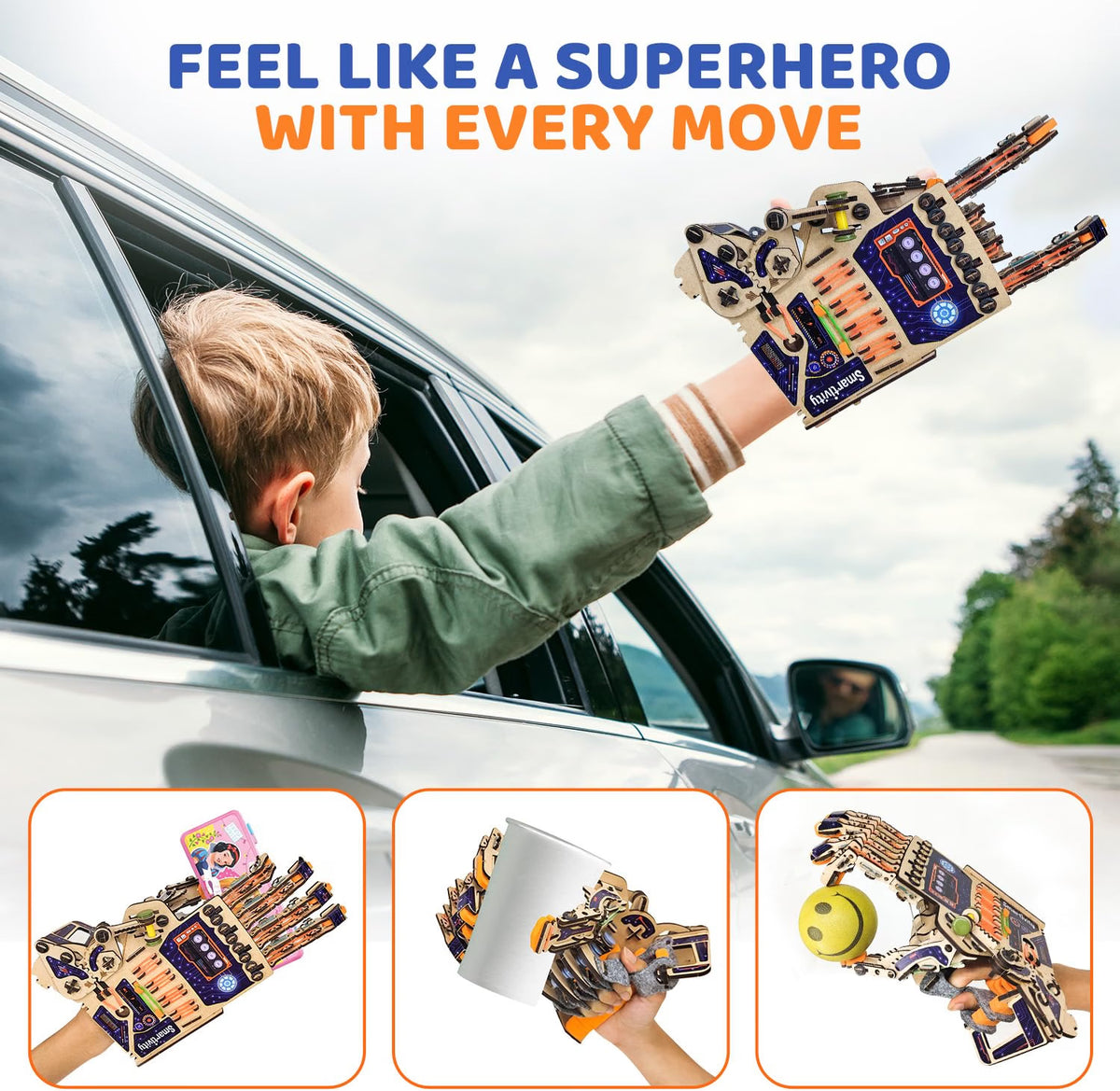 Smartivity Robotic Mechanical Hand STEM Toy for Kids Ages 8-14, DIY Wooden STEAM Building Kit, Educational Robotics Toy for Boys & Girls
