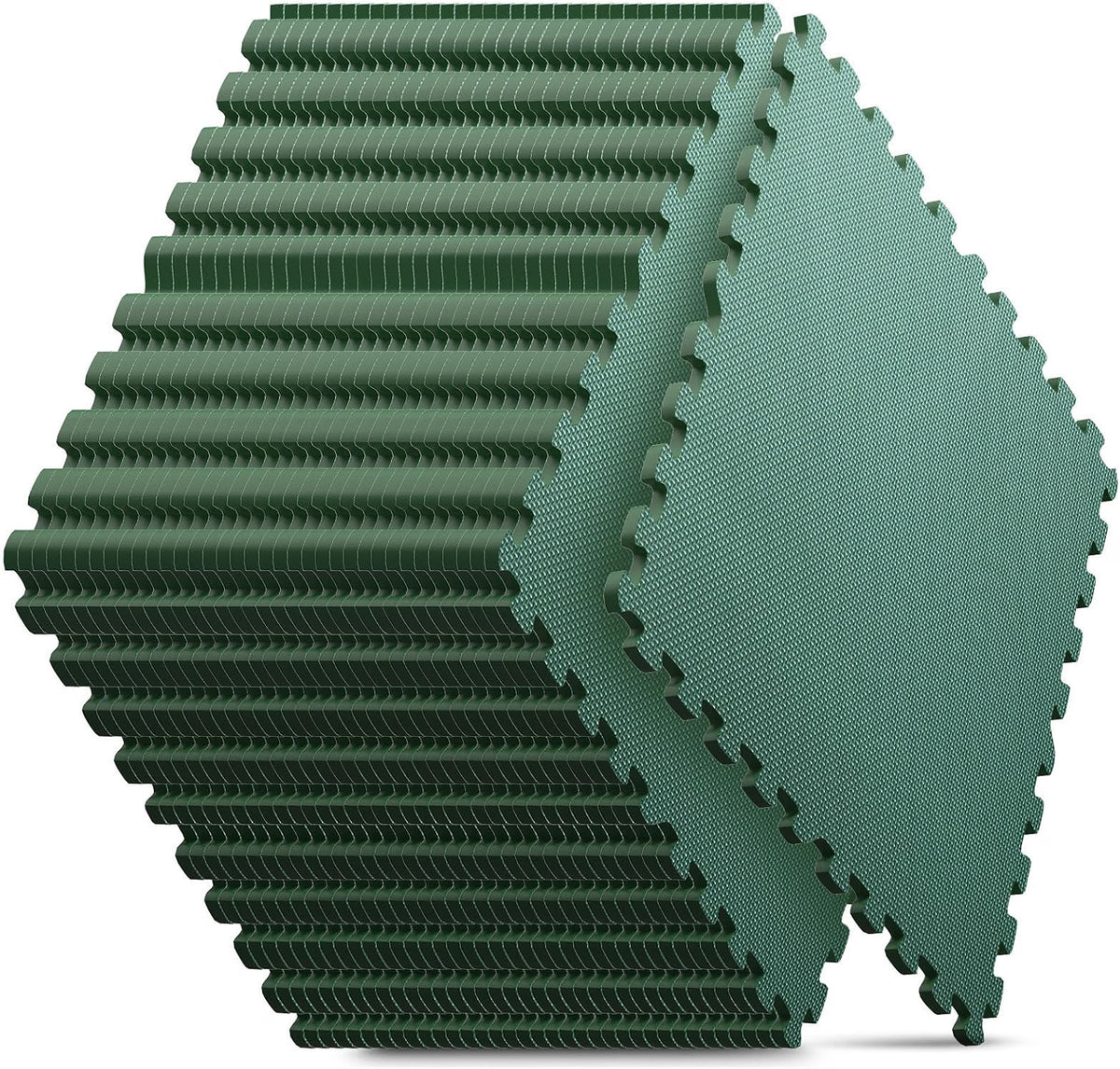 Nazhura 36-Pack Home Gym Mat, 144 Sq Ft EVA Interlocking Foam Exercise Floor Tiles, 24 x 24 x 1/2 Inch Puzzle Mats for Home Gym, Workout Equipment & Kids' Play Areas, Green