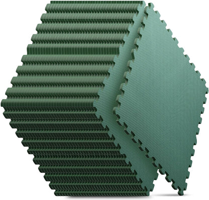 Nazhura 36-Pack Home Gym Mat, 144 Sq Ft EVA Interlocking Foam Exercise Floor Tiles, 24 x 24 x 1/2 Inch Puzzle Mats for Home Gym, Workout Equipment & Kids' Play Areas, Green