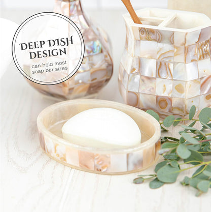 Milano Mother of Pearl 4 Piece Resin Bathroom Accessories Set