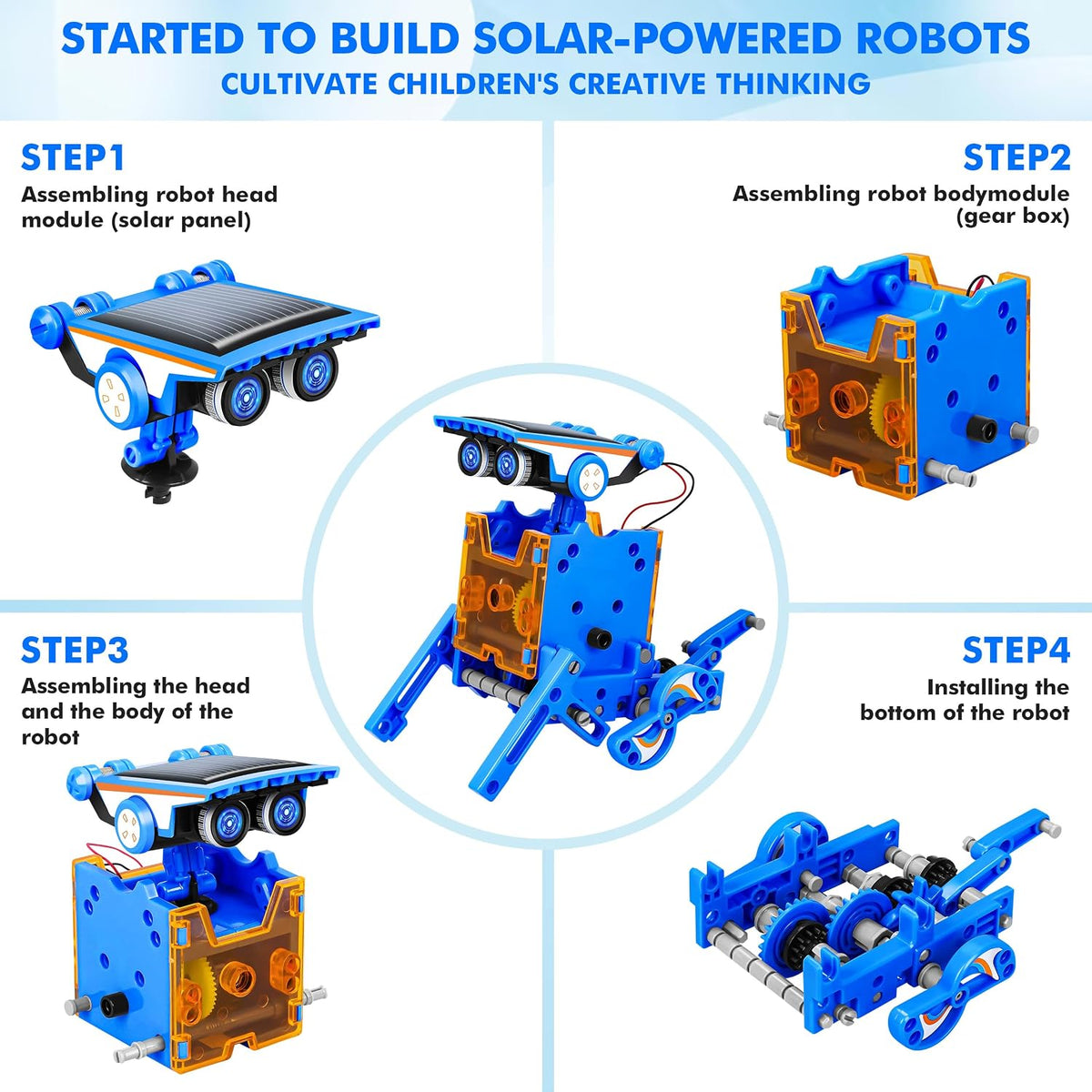 Bottleboom STEM 13-in-1 Solar Robot Kit, Educational DIY Science & Robotics Building Set for Kids Ages 8+, Solar-Powered STEM Experiment Toy with 13 Robot Models